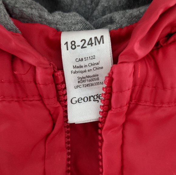 Red zip up hooded vest - Picture 3 of 3